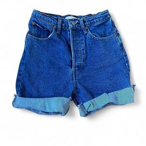 Levis Ribcage Premium Denim Button Fly High Rise Cutoff Shorts Size 27